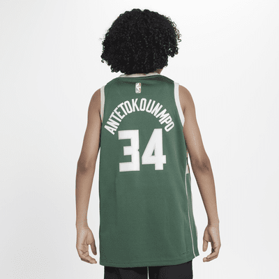 Milwaukee Bucks 2023/24 Icon Edition Nike NBA Swingman Jersey för ungdom