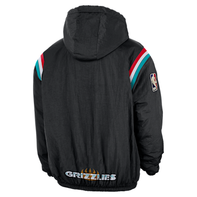 Sudadera con gorro de medio cierre Nike Therma-FIT de la NBA para hombre Memphis Grizzlies Hardwood Clasics