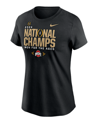 Женская футболка Ohio State Buckeyes 2024 College Football Playoff National Champions Locker Room Nike College для футбола