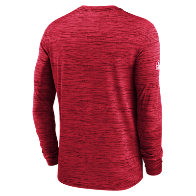 New England Patriots Sideline Team Issue Velocity Men's Nike Dri-FIT NFL Long-Sleeve T-Shirt