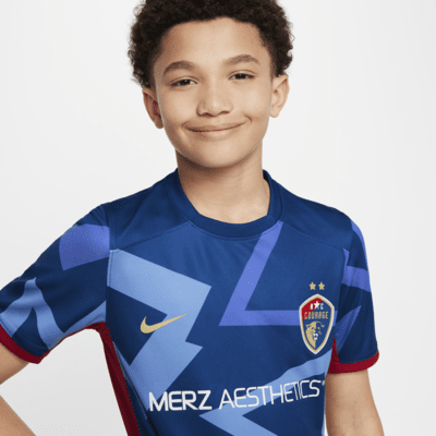 Jersey Nike Dri-FIT de la NWSL tipo réplica para niños talla grande North Carolina Courage 2024 Stadium Primary