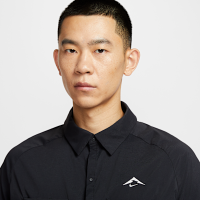 나이키 트레일 남성 드라이 핏 UV 러닝 버튼업 탑