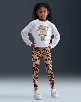 Детская футболка Nike Little Kids' Printed Club Long Sleeve and Leggings Set