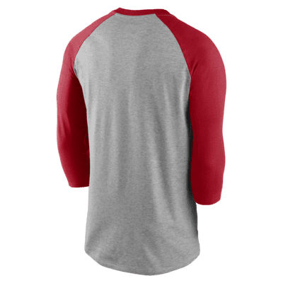 Cincinnati Reds Nike Local Phrase Tri-Blend 3/4-Sleeve Raglan T-Shirt - Red