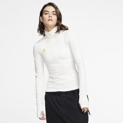 women's long sleeve white thermal top