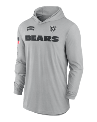 Мужские  Chicago Bears Salute to Service Edge Mascot Lockup Men’s Nike Dri-FIT NFL Long-Sleeve Hooded Top