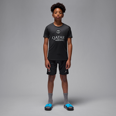 Haut de foot à manches courtes Jordan Dri-FIT Paris Saint-Germain Strike 4e tenue pour ado