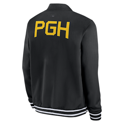 Pittsburgh Pirates Authentic Collection City Connect Men's Nike MLB Full-Zip Bomber Jacket