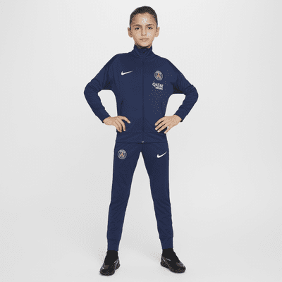 Paris Saint-Germain Academy Pro-Nike Dri-FIT-fodboldtracksuit i maskinstrik til større børn