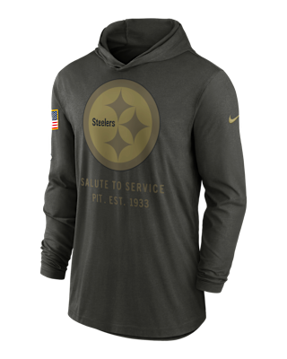Мужские  Pittsburgh Steelers Salute to Service Sideline Men’s Nike Dri-FIT NFL Long-Sleeve Hooded Top