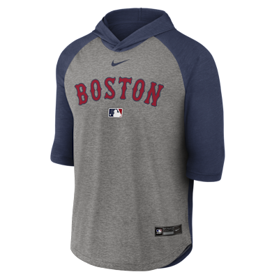 Boston Red Sox Authentic Collection Flux Men's Nike Dri-FIT MLB 3/4-Sleeve Hooded T-Shirt