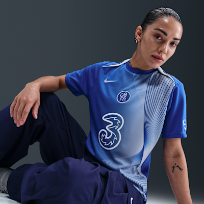 FC Chelsea Academy Pro Third Nike Dri-FIT Total 90 Pre-Match-Fußballoberteil (Damen)