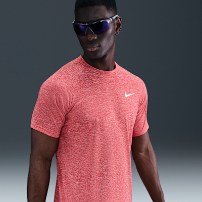 Camiseta Hydroguard de natación de manga corta de tela jaspeada para hombre Nike