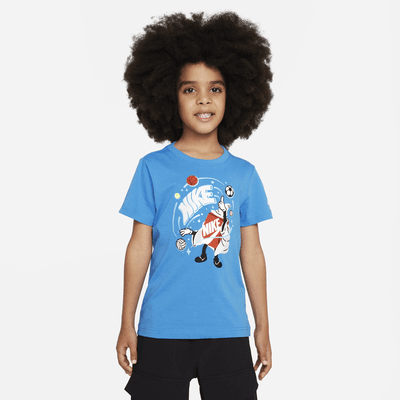 Playera estampada para niño talla pequeña Nike