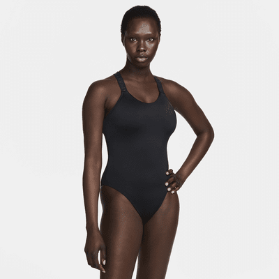 Traje de baño de una sola pieza con espalda deportiva para mujer Nike Swim Hydralock Fusion