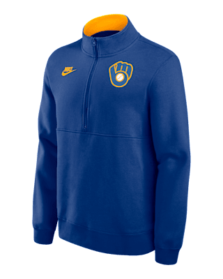 Мужские  Milwaukee Brewers Cooperstown Nike MLB 1/2-Zip Crew