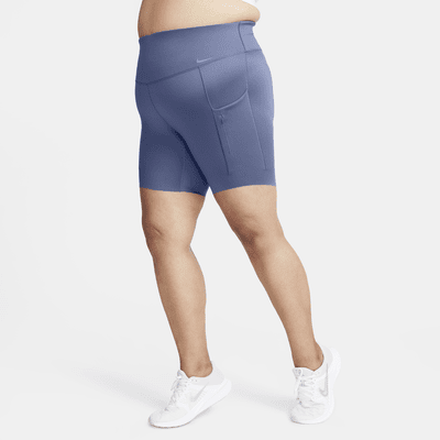 Shorts de ciclismo con bolsillos de tiro medio de 20 cm de sujeción firme para mujer Nike Go