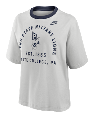 Женская футболка Penn State Legacy Arch Script Boxy Nike College