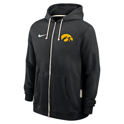 Sudadera con gorro universitaria Nike Dri-FIT de cierre completo para hombre Iowa Sideline