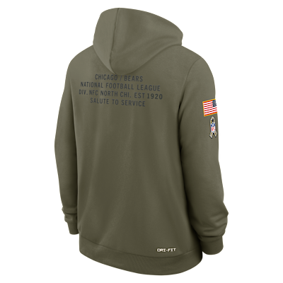 Chicago Bears Salute to Service Sideline Dominant Force Men's Nike Dri-FIT NFL Pullover Hoodie