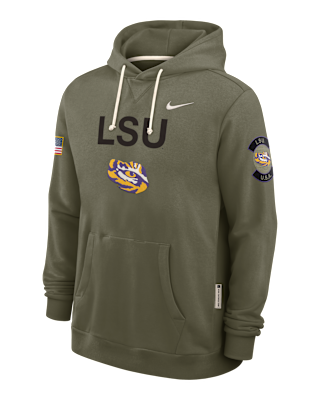 Мужское худи LSU 2025 Military Appreciation Nike Dri-FIT College Pullover Hoodie