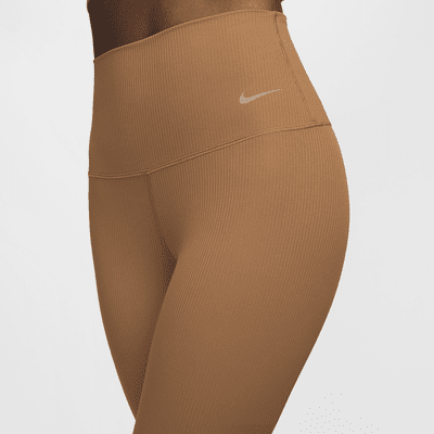 Nike Zenvy Rib 7/8-Leggings mit sanftem Halt und hohem Taillenbund für Damen