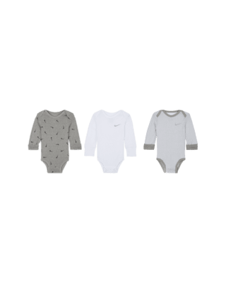 Детские  Nike Baby Essentials Baby (0-9M) Long Sleeve Bodysuits (3 Pack)