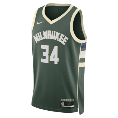 Barra oblicua limpiar ramo de flores Milwaukee Bucks Icon Edition 2022/23 Camiseta Nike Dri-FIT NBA Swingman.  Nike ES