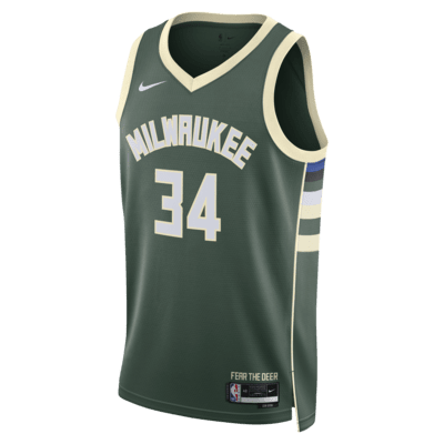 Milwaukee Bucks Icon Edition 2022/23 Men's Nike Dri-FIT NBA Swingman ...