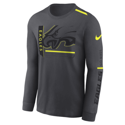 Philadelphia Eagles Volt Men's Nike Dri-FIT NFL Long-Sleeve T-Shirt.