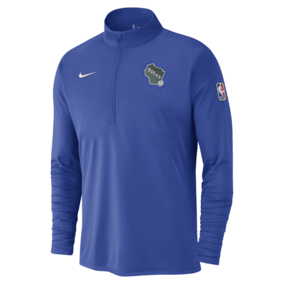 Milwaukee Bucks City Edition Men's Nike Dri-FIT NBA 1/2-Zip Long-Sleeve Top