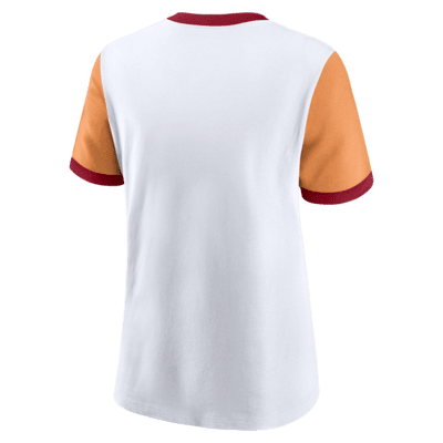 Playera Nike de la NFL Ringer para mujer Tampa Bay Buccaneers Rewind