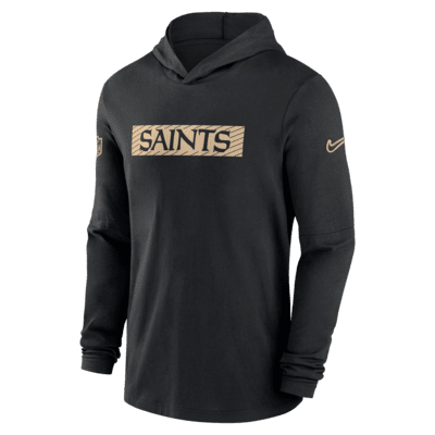 Playera de manga larga con gorro Nike Dri-FIT de la NFL para hombre New Orleans Saints Sideline