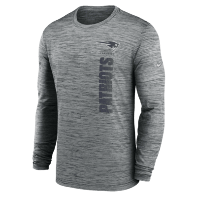 New England Patriots Sideline Velocity Men's Nike Dri-FIT NFL Long-Sleeve T-Shirt