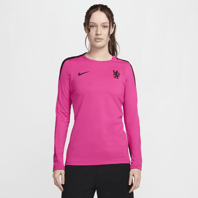 Chelsea FC Strike Derde Nike Dri-FIT knit voetbaltop met ronde hals voor dames