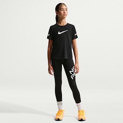 Playera de entrenamiento de manga corta Dri-FIT para niña talla grande Nike Pro