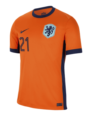 Мужские джерси Frenkie de Jong Netherlands National Team 2024 Stadium Home Nike Dri-FIT Soccer Jersey