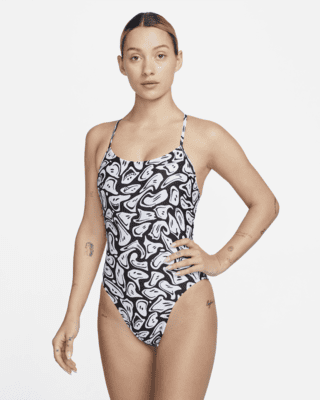 Женские  Nike Swim HydraStrong Lace-Up Tie-Back One-Piece Swimsuit