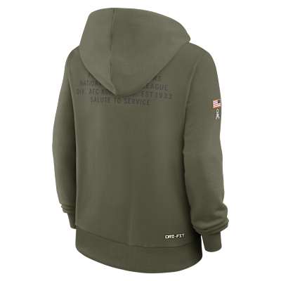 Sudadera con gorro sin cierre Nike Dri-FIT de la NFL para mujer Pittsburgh Steelers Salute to Service Sideline