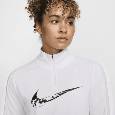 Nike Swoosh Capa intermedia de running Dri-FIT con cremallera de 1/4 - Mujer