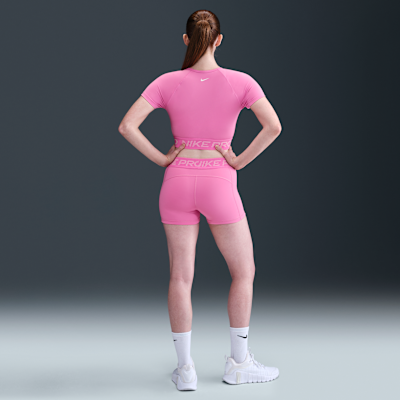 Playera de manga corta Dri-FIT con gráfico cropped para mujer Nike Pro