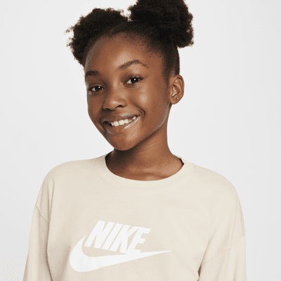 Playera de manga larga para niña talla grande Nike Sportswear