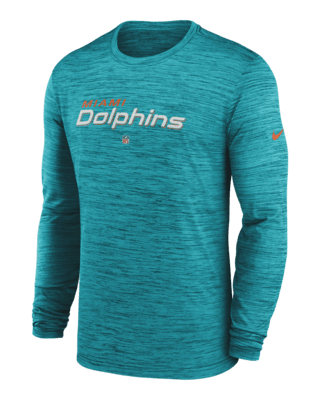 Nike Men's Dri-Fit Sideline Velocity (NFL Miami Dolphins) Long-Sleeve T-Shirt in Green, Size: 3XL | 00KX3GT9P-078