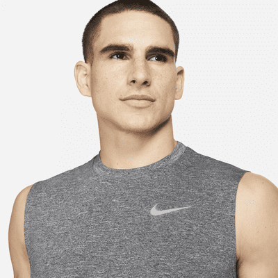 Camiseta Hydroguard de natación sin mangas de tela jaspeada para hombre Nike