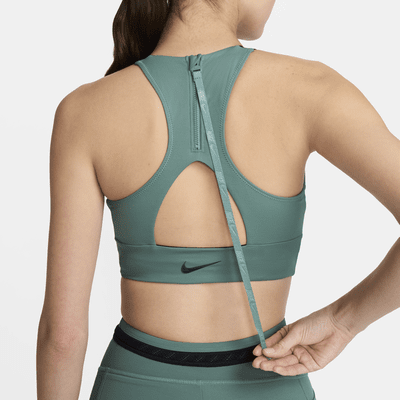 Top Midkini de cuello alto para mujer Nike Swim HydraLock Fusion