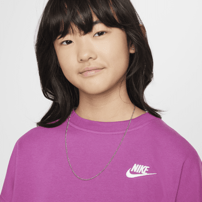 Felpa boxy a girocollo Nike Sportswear Club Fleece – Bambina/Ragazza