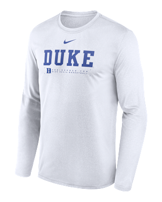 Мужская футболка Duke Courtside Basketball Shootaround Legend Nike Dri-FIT College Long-Sleeve для баскетбола