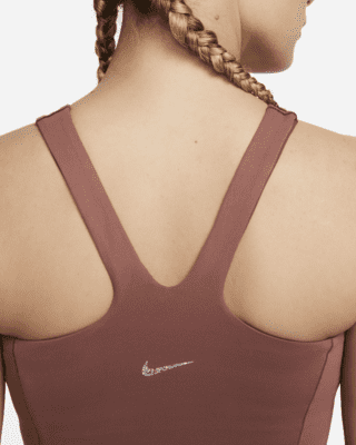 Nike Women's Yoga Dri-FIT Luxe Shelf-Bra Cropped Tank Top in Blue