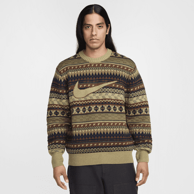 Nike Life Men's Fair Isle Swoosh Jumper