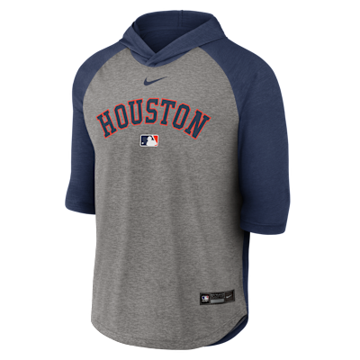 Houston Astros Authentic Collection Flux Men's Nike Dri-FIT MLB 3/4-Sleeve Hooded T-Shirt from Nike - $63